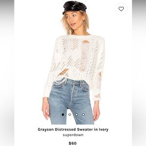 Grayson Distressed Sweater size S
